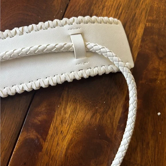 White House Black Market white Braided Obi Belt Xs/s - Picture 4 of 4